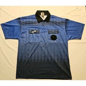 NISOA Referee Coolwick Shortsleeve Blue‎ Grid Shirt Large